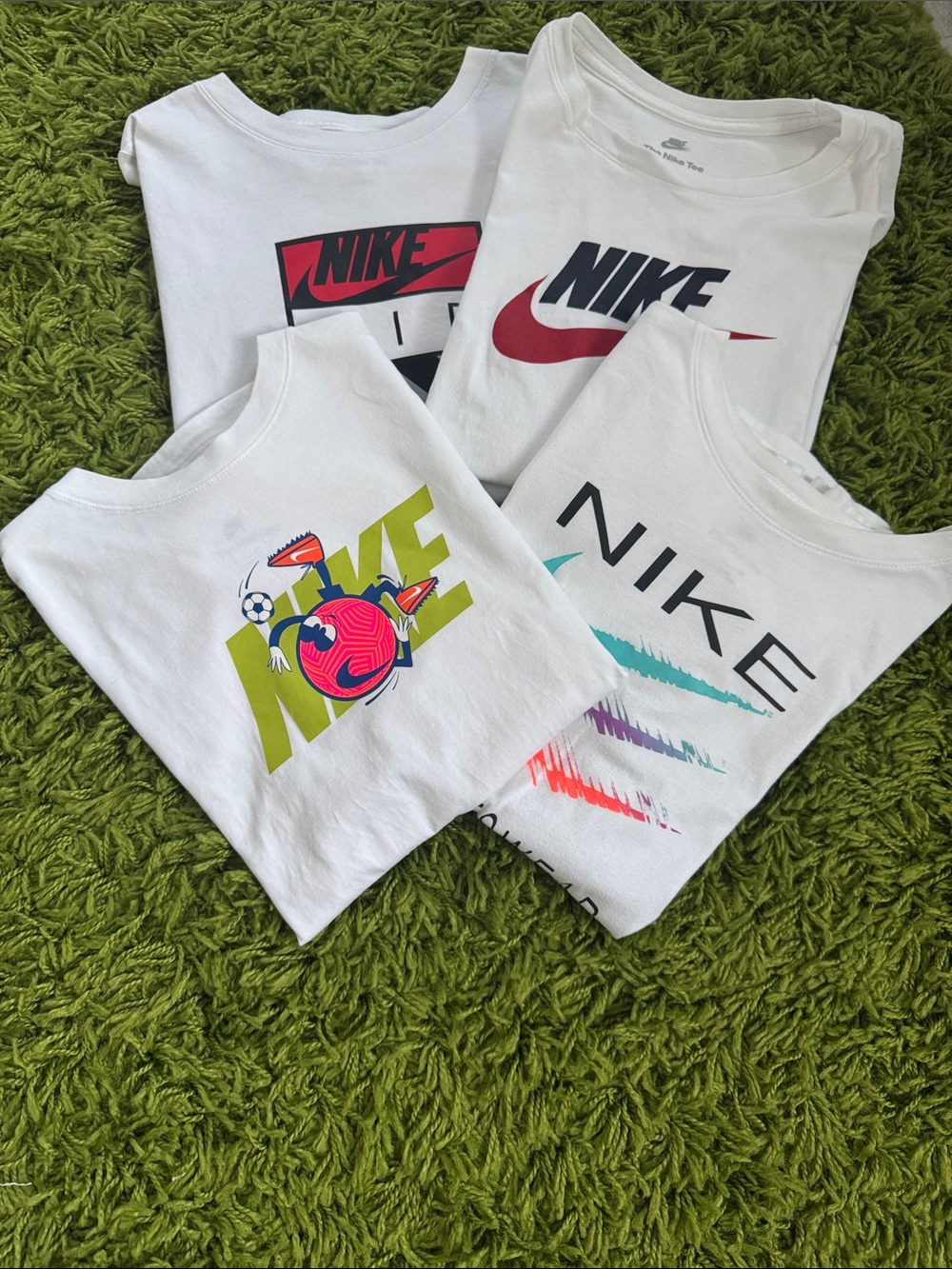 Nike White Kids' Graphic Tee Bundle with Multicolor Prints